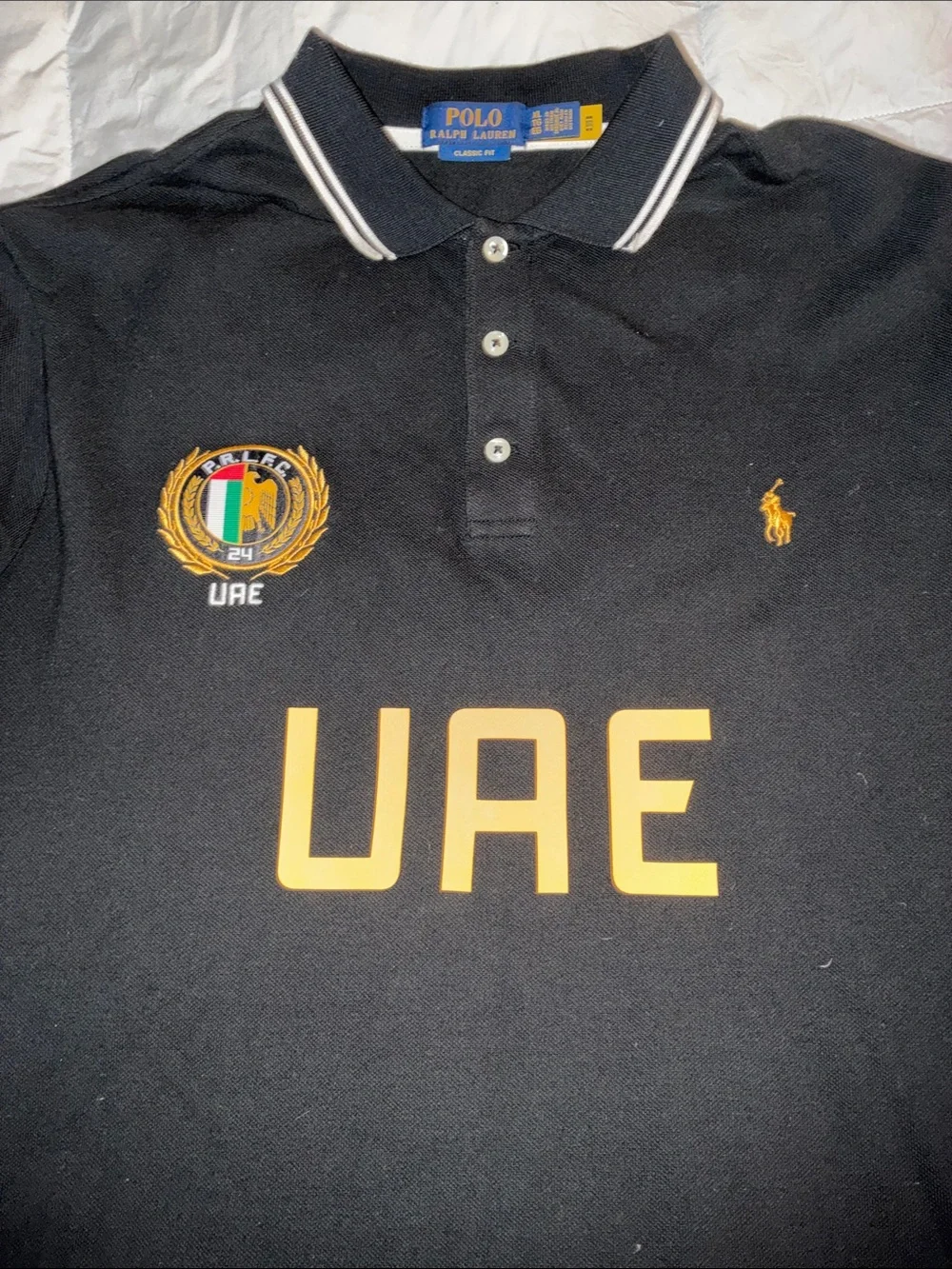 Polo by Ralph Lauren Black Polo with UAE Chest Emblem